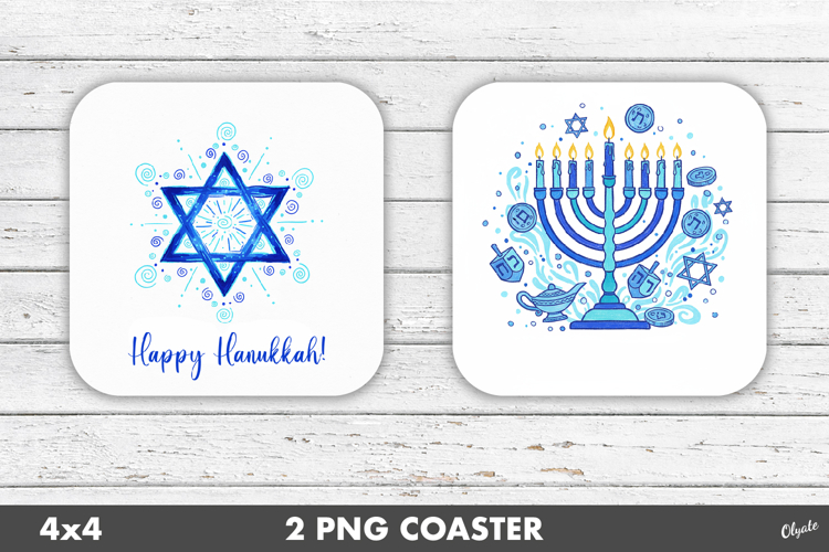 Hanukkah Coaster PNG. Happy Hanukkah PNG