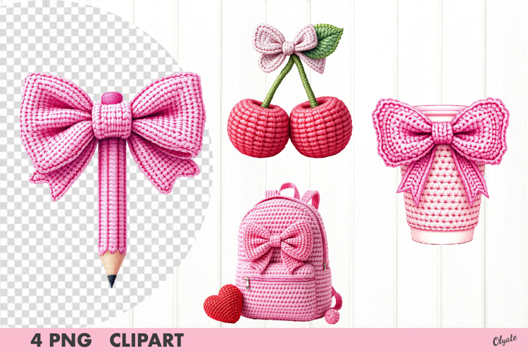 Teacher Valentine Clipart. Pink Crochet Teacher Clipart PNG