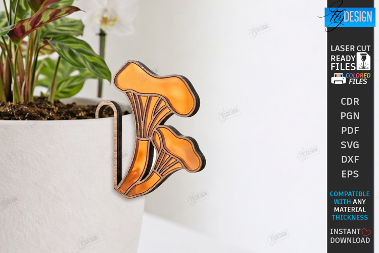Stained Glass Style Plant Pot Clip Laser Cut | Garden Decor