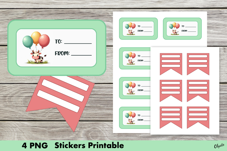 Birthday Stickers PNG, Kawaii Birthday Sticker Printable
