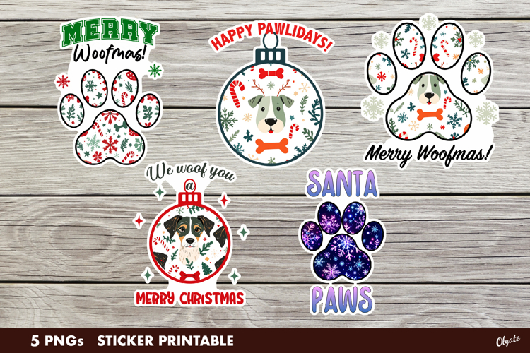 Christmas Dog Sticker Sublimation. Christmas Dog PNG