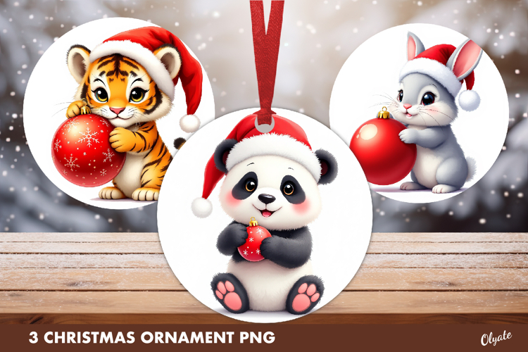 Cute Christmas Animal Ornament, Christmas Ornament PNG