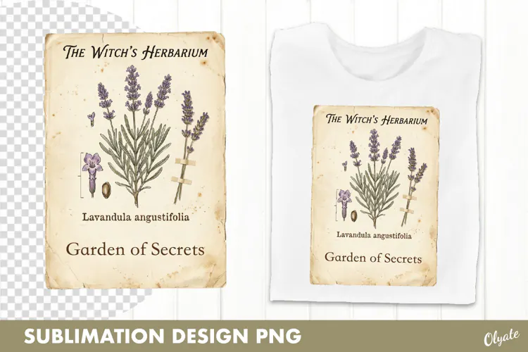 Witch’s Garden, Herbarium. Vintage Botanical PNG