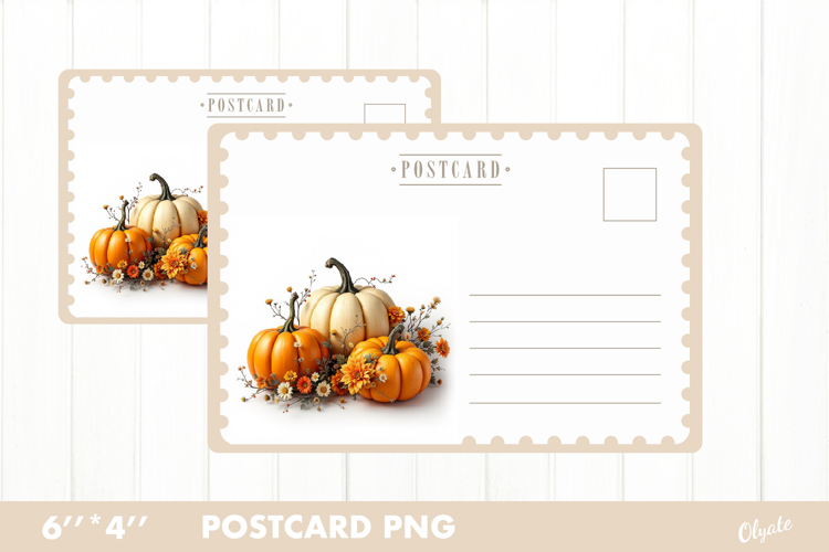 Halloween Card PNG. Pumpkin Postcard PNG