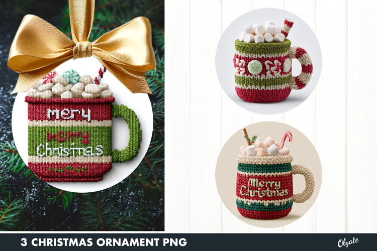 Crochet Coffee Ornament Sublimation PNG