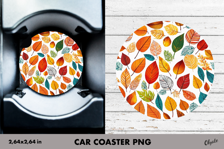 Fall Leaves Car Coaster PNG. Autumn Leaves PNG