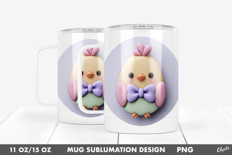 Easter Mug Sublimation Wrap, Spring Mug 11 OZ, 15 OZ