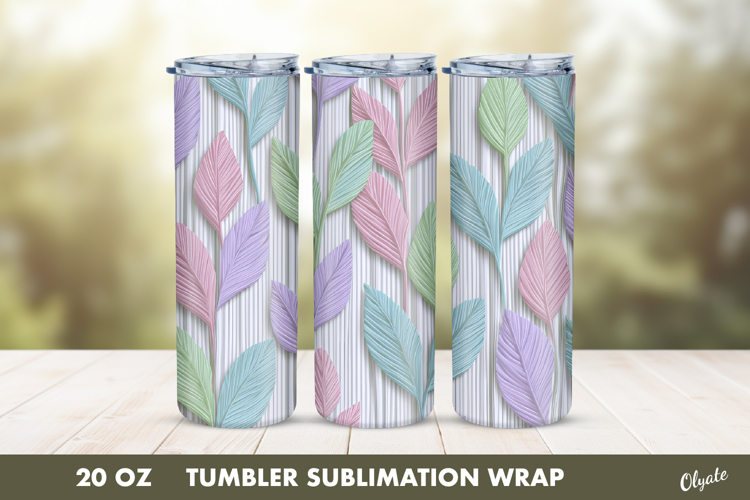 Floral Tumbler Wrap PNG, 20 OZ Tumbler Sublimation PNG