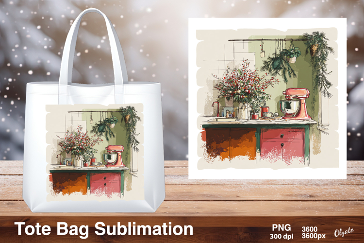 Retro Kitchen Mixer Sublimation, Tote Bag PNG