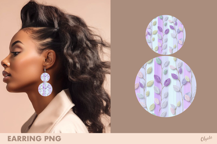 Pastel Earrings Design PNG, Cute Earring Sublimation