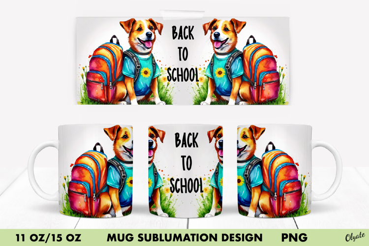 Cute Dog, Back to School Mug Sublimation, 11 OZ, 15 OZ