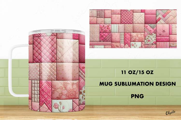 Patchwork Mug Sublimation. 11 OZ, 15 OZ Mug