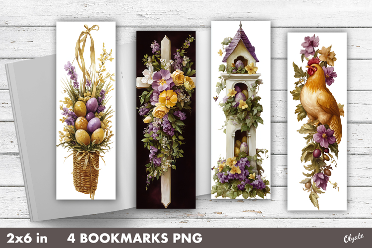 Whimsical Easter Bookmark Sublimation, Spring Bookmark PNG