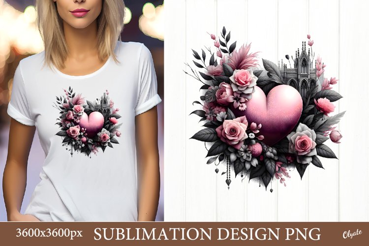 Gothic Valentine’s Day Sublimation. Love Tshirt Design