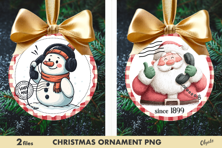 Christmas Post Stamp Ornament Sublimation PNG