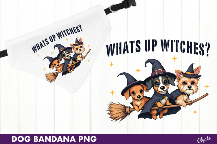 Bandana Dog Sublimation PNG. Halloween Dog Quote PNG