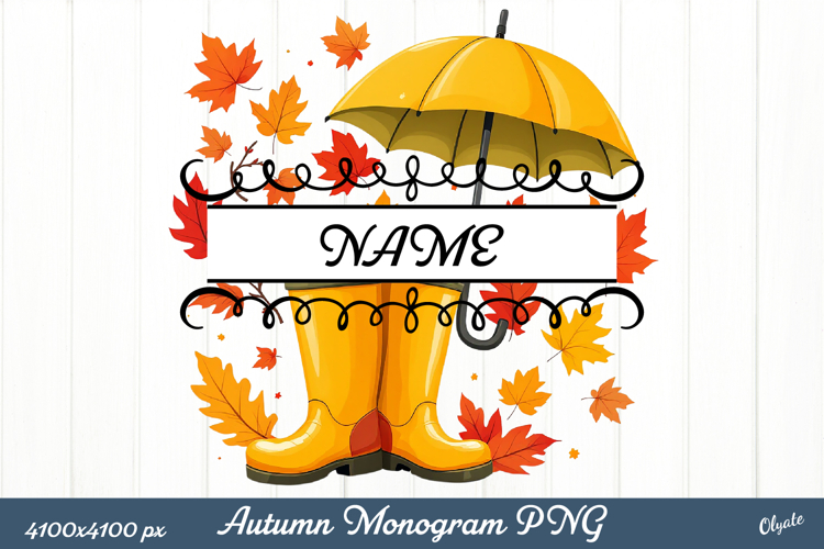 Family Monogram Sublimation. Cozy Autumn PNG