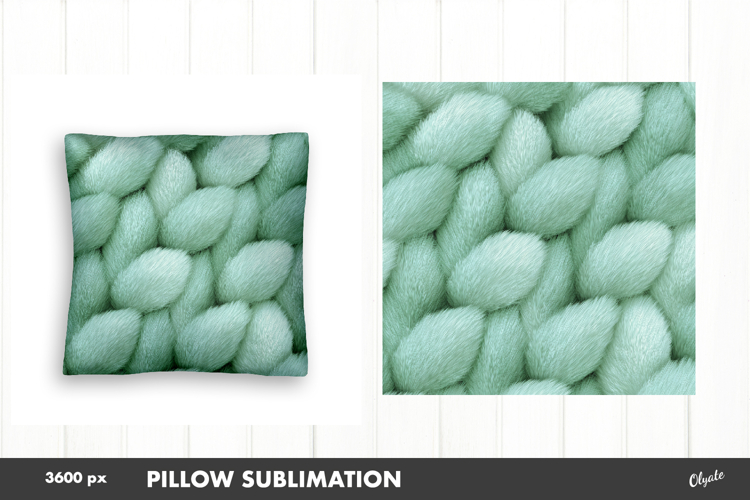 Pillow Faux Yarn Style Sublimation PNG, Crochet Pillow PNG