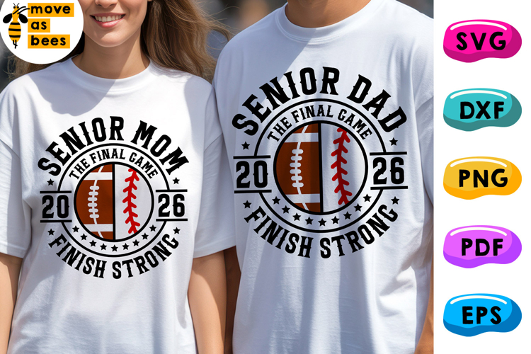 Football Softball Senior Mom & Dad Svg, Png, 2026 Multisport
