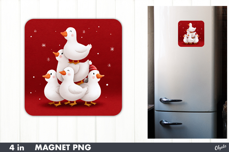 Christmas Cute Bird Magnet, Winter Fridge Magnet PNG