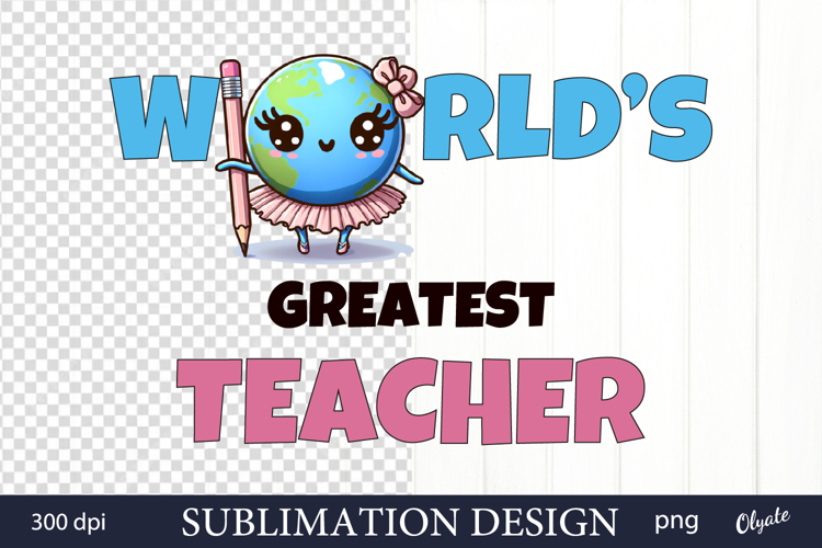 Back to School Sublimation. Funny Character Globe example image 1
