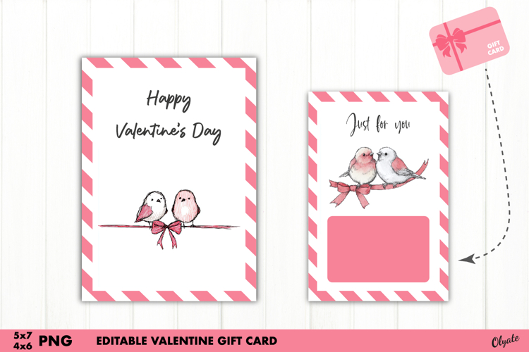 Valentine Gift Card Sublimation, Valentines Day Greeting