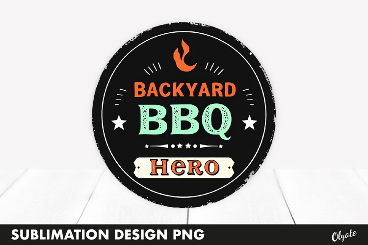 BBQ Retro Round Sublimation PNG