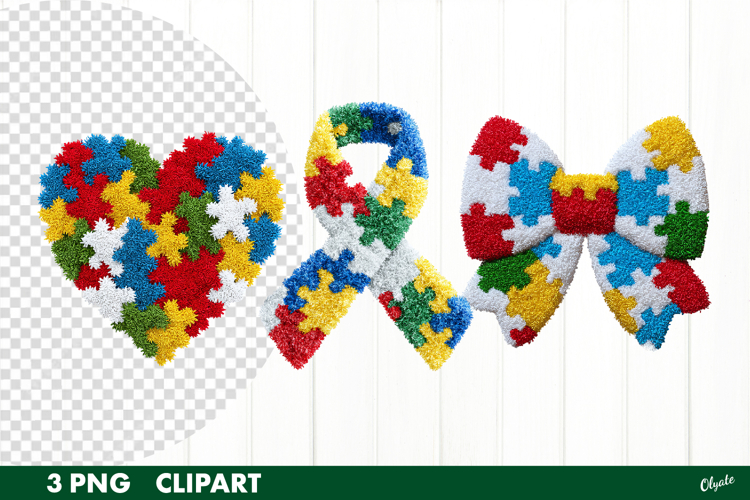 Faux Yarn Autism Sublimation, Autism Clipart PNG