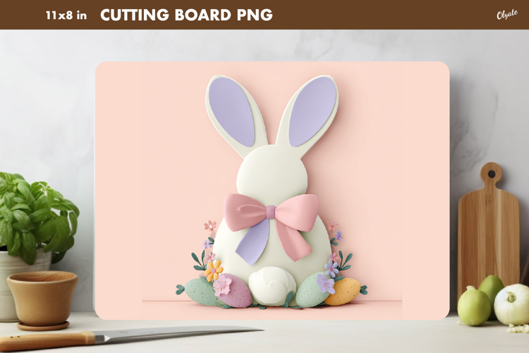 Easter Kitchen Cutting Board PNG, Easter Bunny PNG