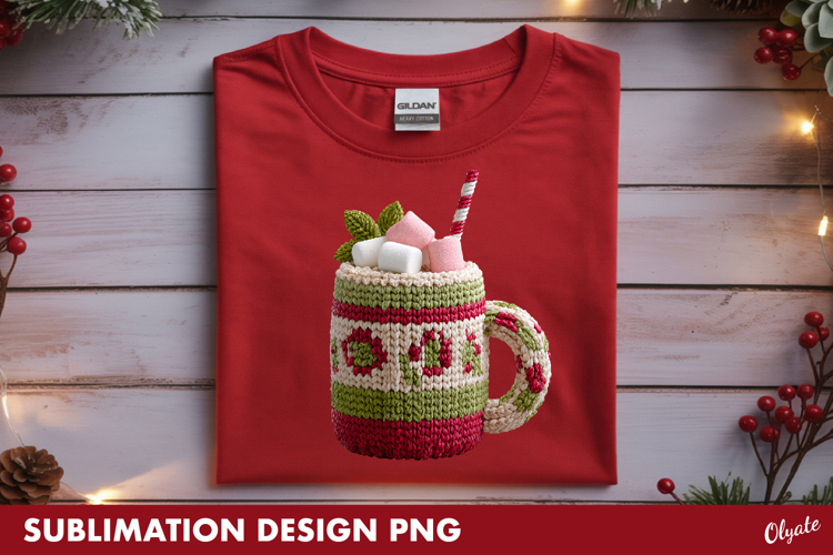 Knitting Coffee, Cappuccino PNG, Christmas Tshirt PNG