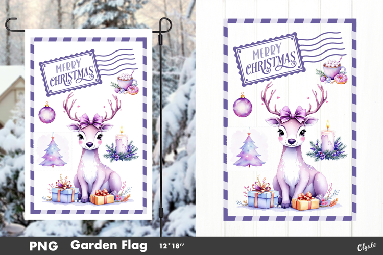 Merry Christmas, Garden Flag Sublimation PNG