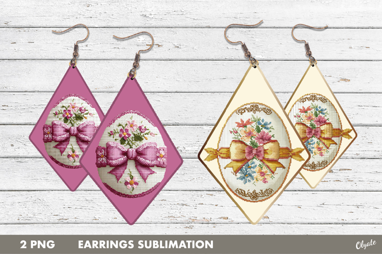 Yarn Easter Earring PNG, Knitting Easter Earring Sublimation