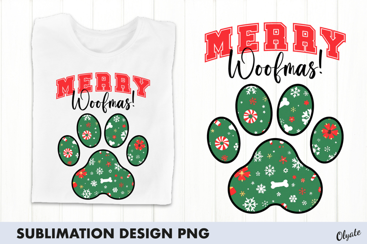 Merry Woofmas, Dog Christmas Sublimation PNG