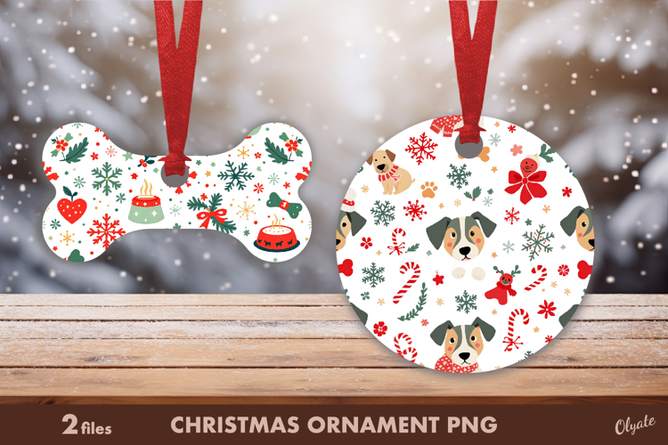 Christmas Dog Ornament Sublimation PNG