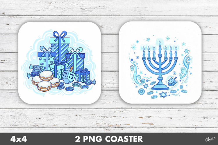 Hanukkah Coaster PNG. Happy Hanukkah PNG