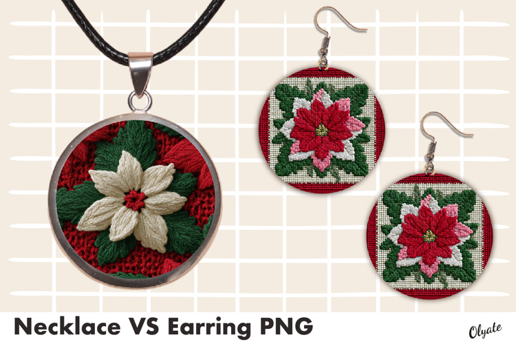 Necklace VS Earring Christmas Sublimation PNG