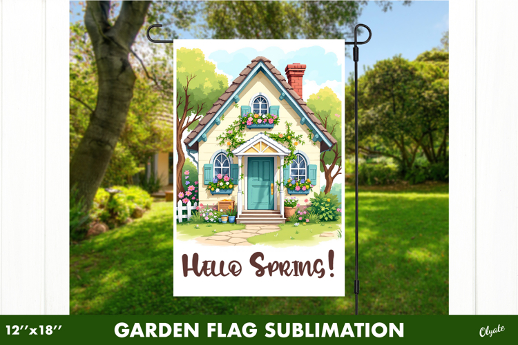 Spring Garden Flag PNG, Welcome Garden Flag PNG