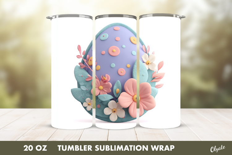 Easter Egg Tumbler Sublimation, 20 OZ Tumbler Wrap PNG