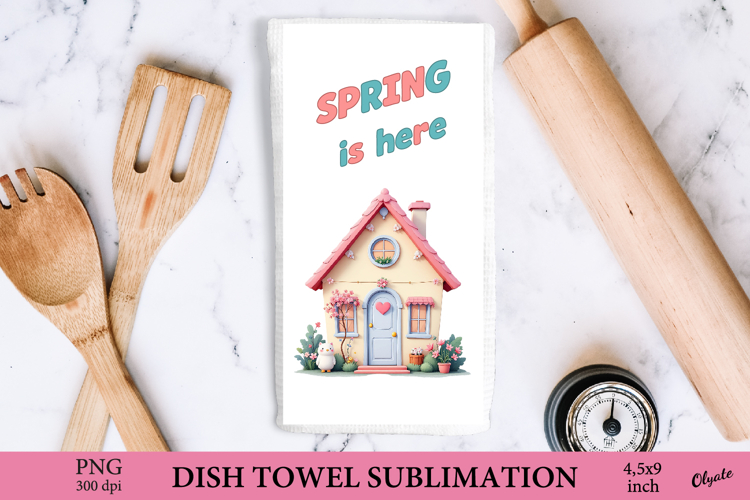 Garden Towel Sublimation, Spring Dish Towel Sublimation PNG