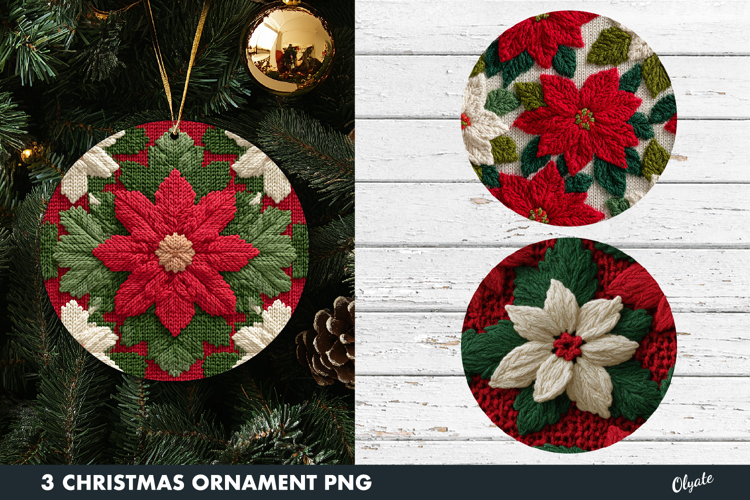 Crochet Red Ornament Sublimation PNG