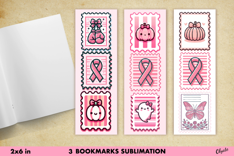 Bookmark Pink Stamp. Cancer Awareness Bookmark PNG