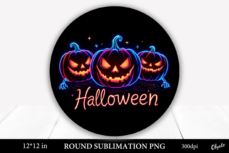 Zombie Pumpkins, Halloween Round Sign PNG