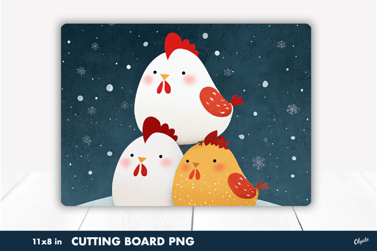 Cutting Board, Winter Bird Sublimation PNG