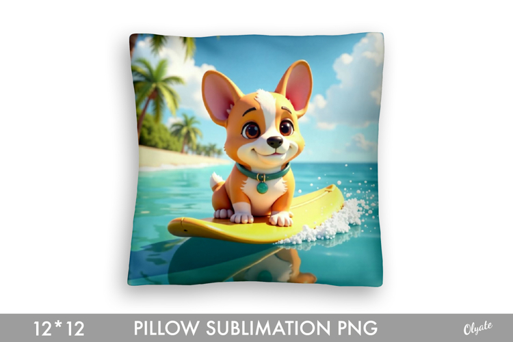 Summer Pillow Case. Surf Board Animal PNG