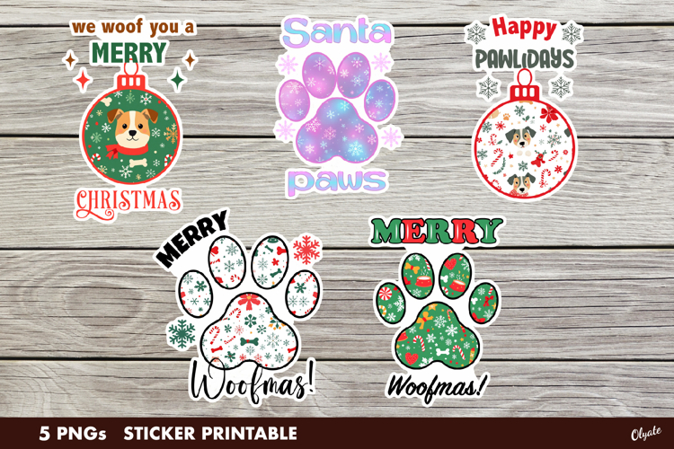 Christmas Dog Sticker Sublimation. Christmas Dog PNG