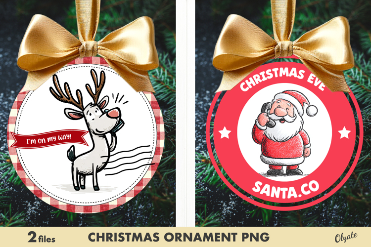 Christmas Post Stamp Ornament Sublimation PNG