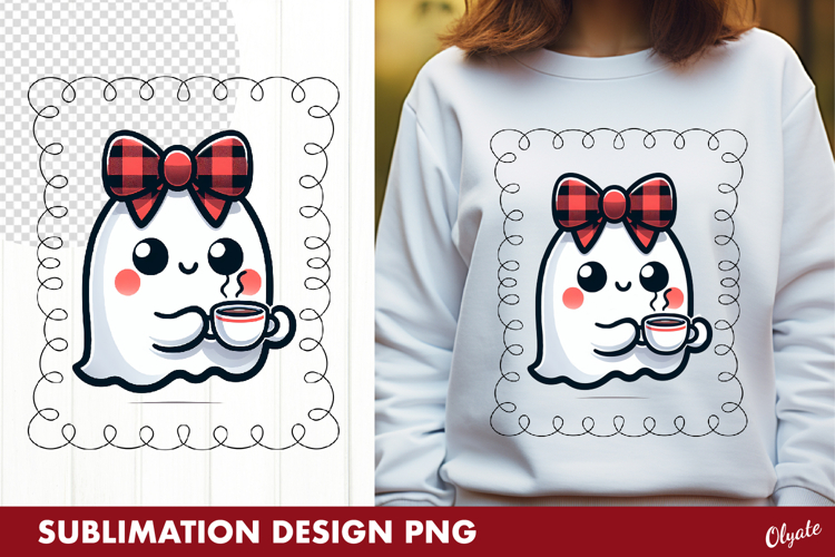Cute Ghost Sublimation. Ghost Tshirt Design PNG