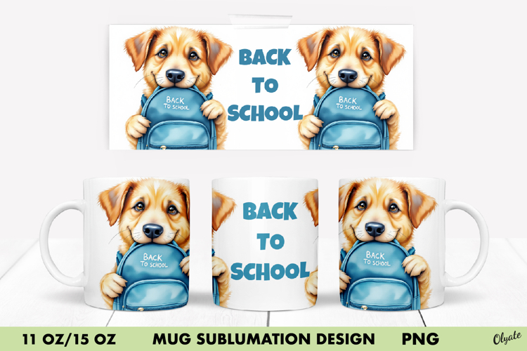 Cute Dog, Back to School Mug Sublimation, 11 OZ, 15 OZ