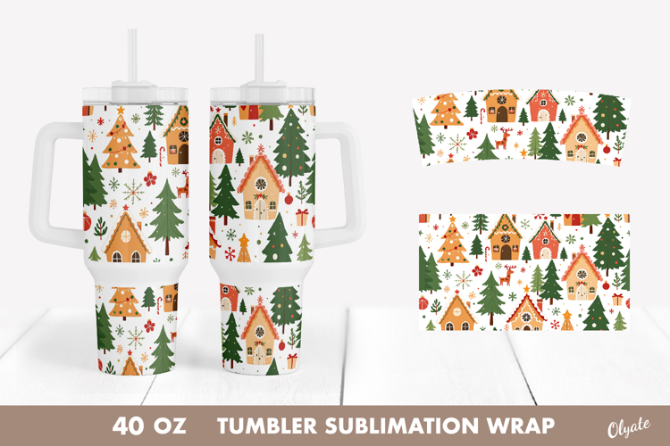 40 OZ Tumbler Wrap, Christmas Tumbler Sublimation