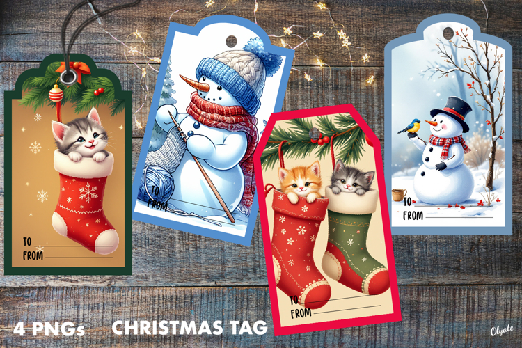 Christmas Gift Tags. Gift Tag Sublimation PNG